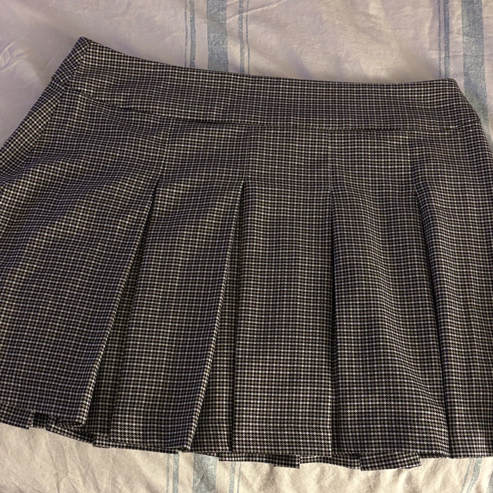 SO Black and White Checkered A-Line Skirt